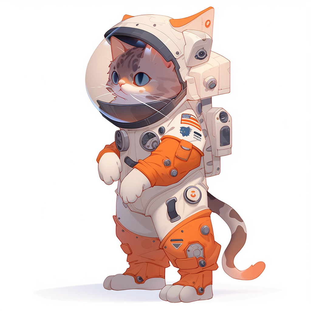 Cute Astronaut Cat in Space