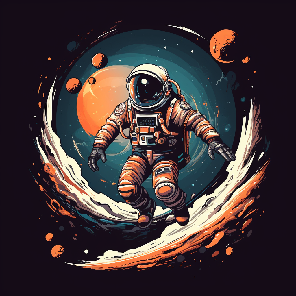 Astronaut floating in space, Looney Tunes