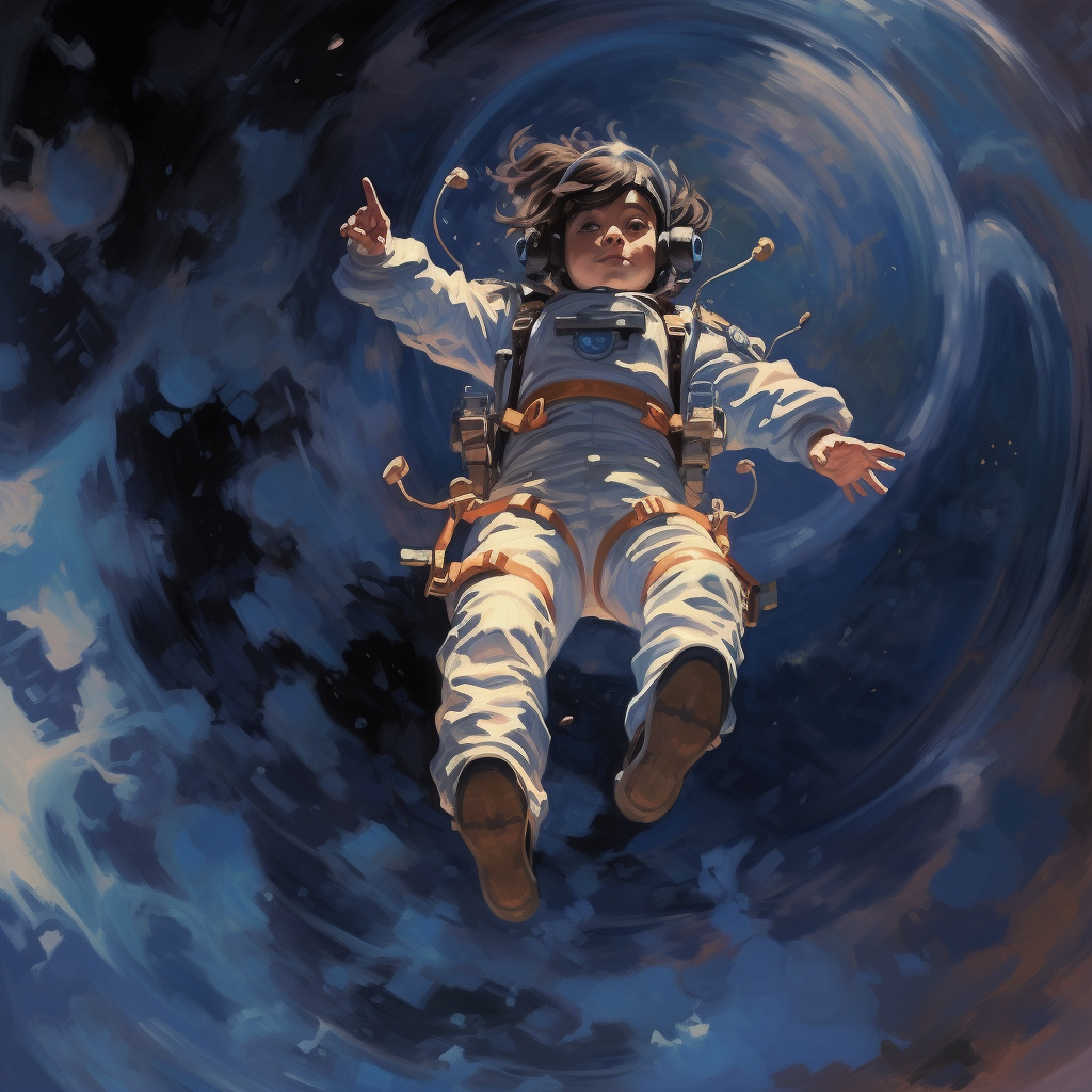 Astronaut floating in space