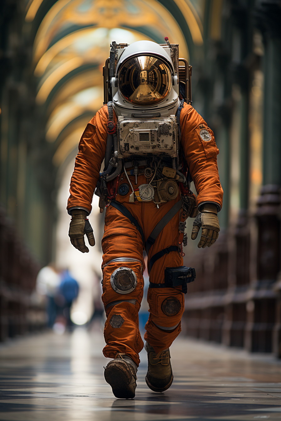 Astronaut exploring Vienna's wonders