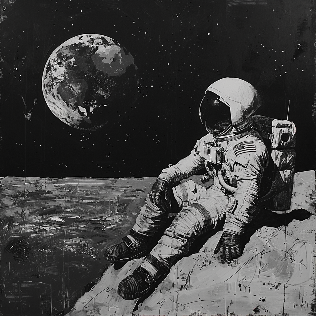 Astronaut on Mars Painting