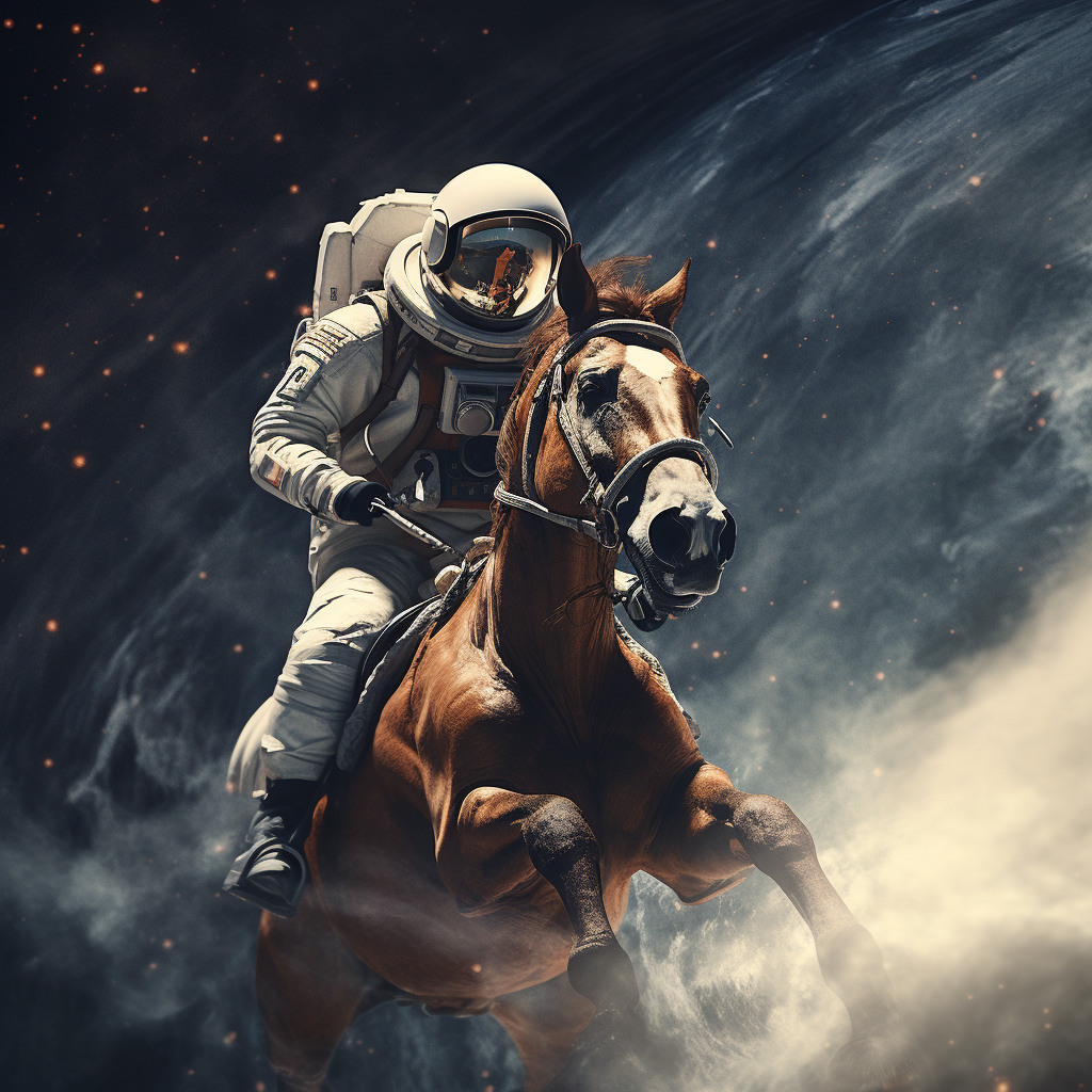 Astronaut riding a horse