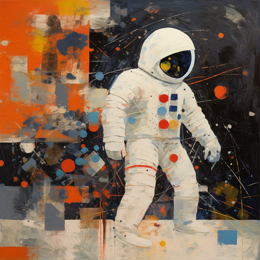 Astronaut space painting by Kazimir Malevich