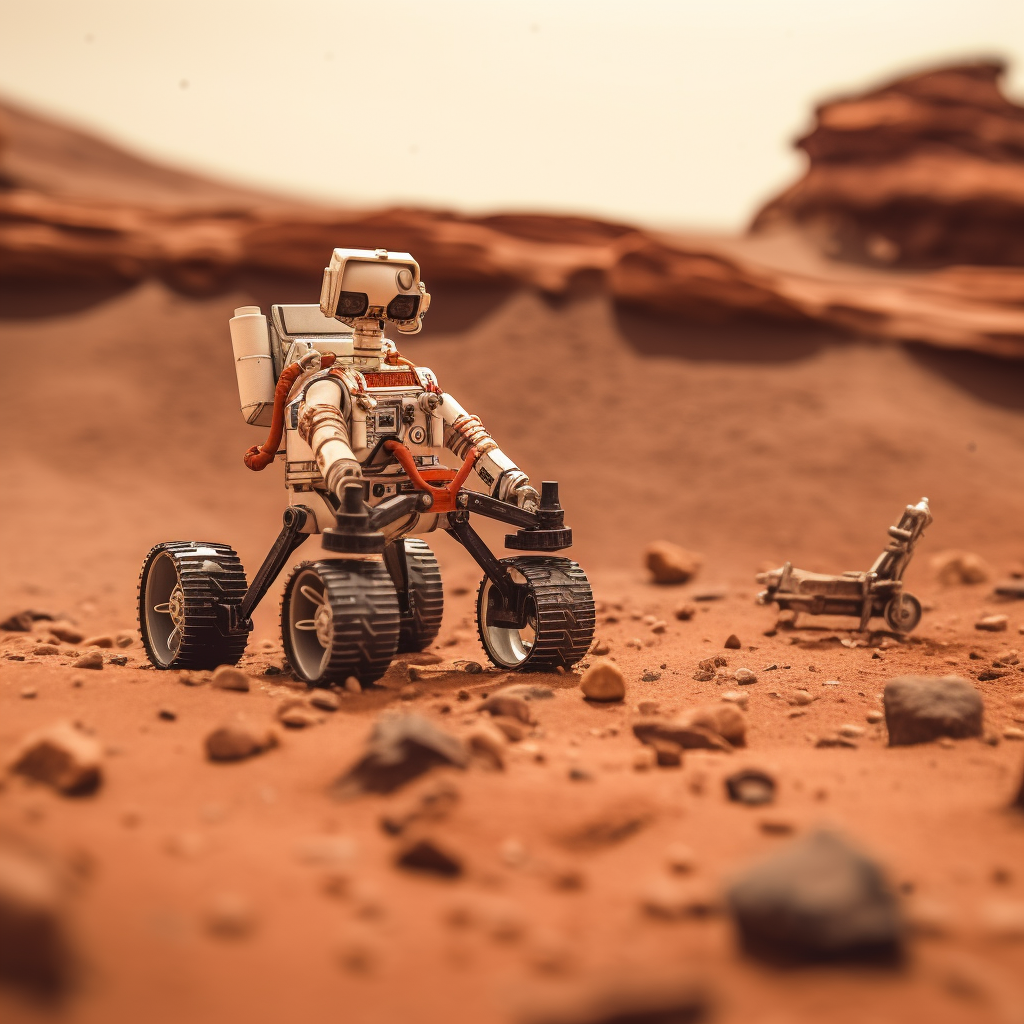 Astronaut on Mars with Rover