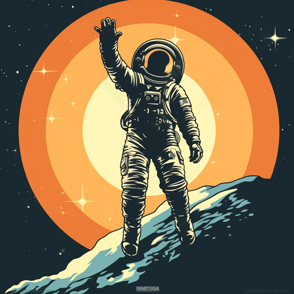 Astronaut reaching for light in vector image