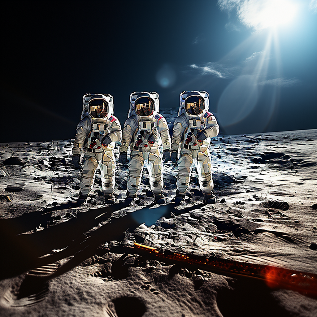 Apollo Astronauts on the Moon - Daytime