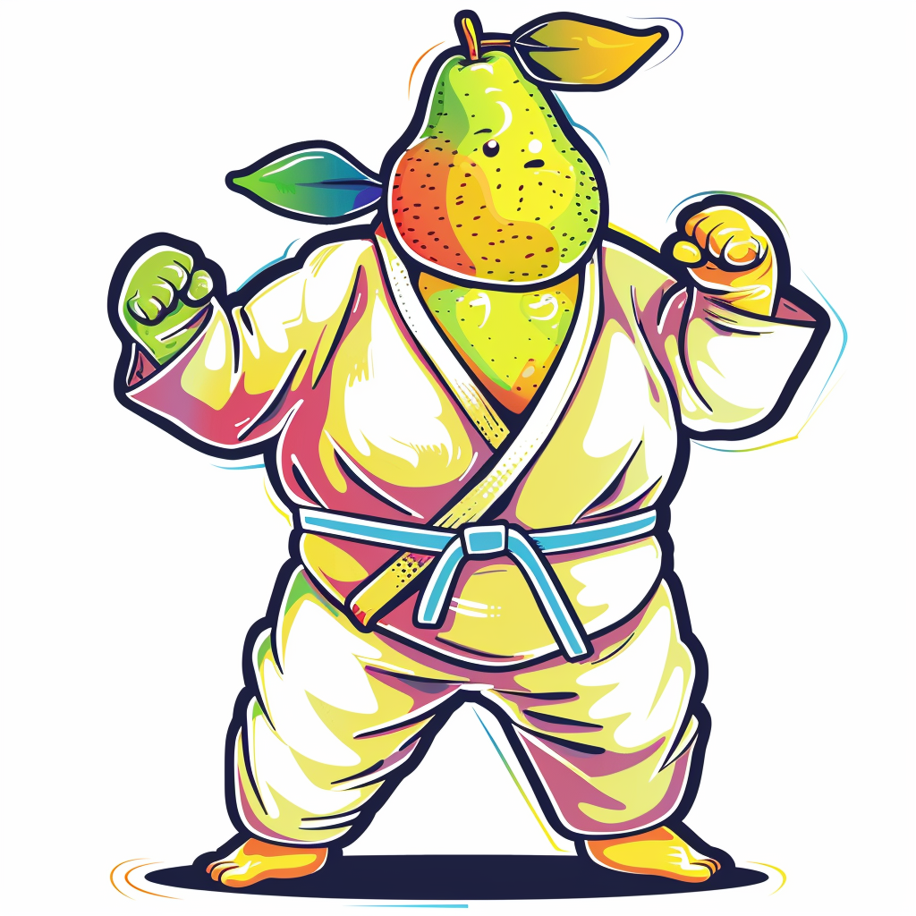 Juicy pear as judoka for kids