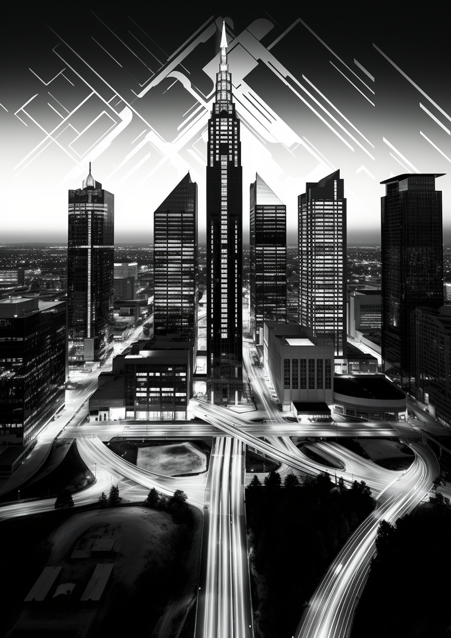 Atlanta City Skyline in Graphic Style