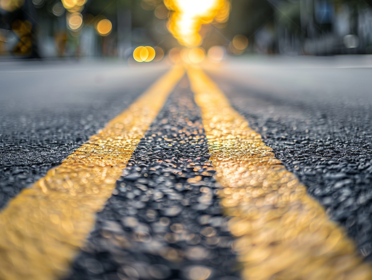 Dansaekhwa style asphalt pavement cityscape image