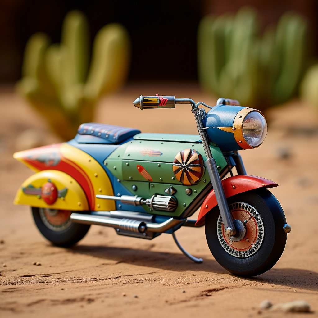 Atomic Age Rocket Motorcycle on Dry Lakebed