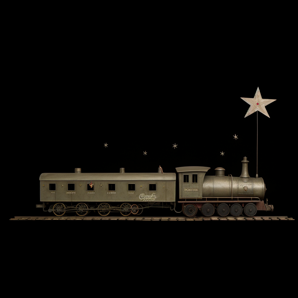 Toy Atomic Age Train with Fire, Smoke and Stars