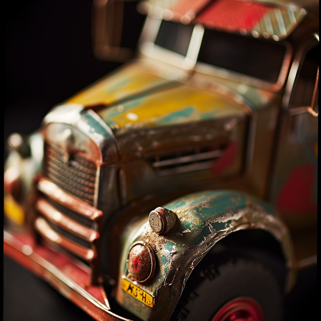 Atomic race truck close-up studio