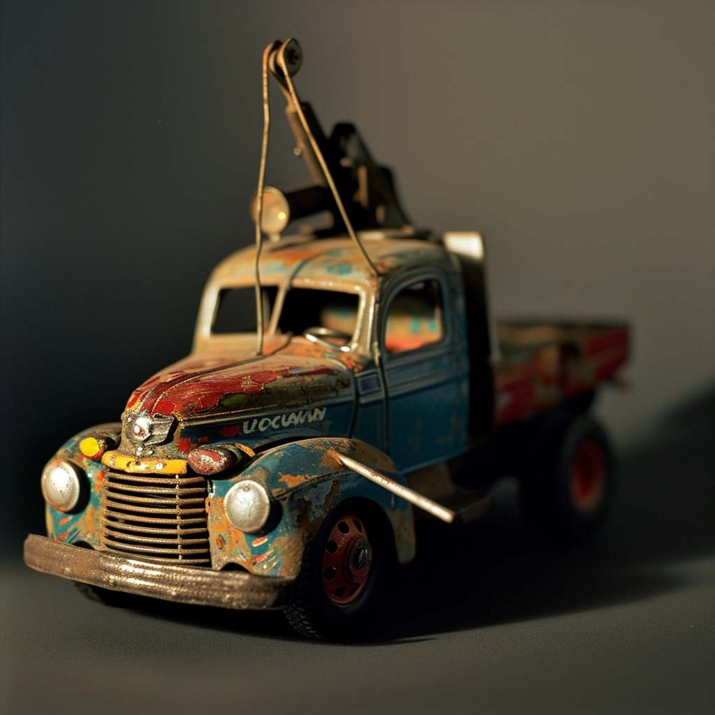 Atomic Age Tin Toy Tow Truck