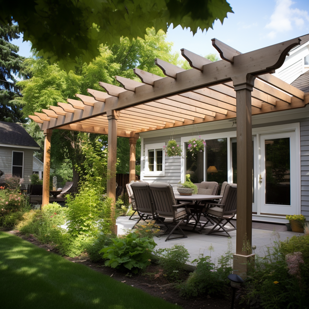 Stylish attached pergola for outdoor relaxation