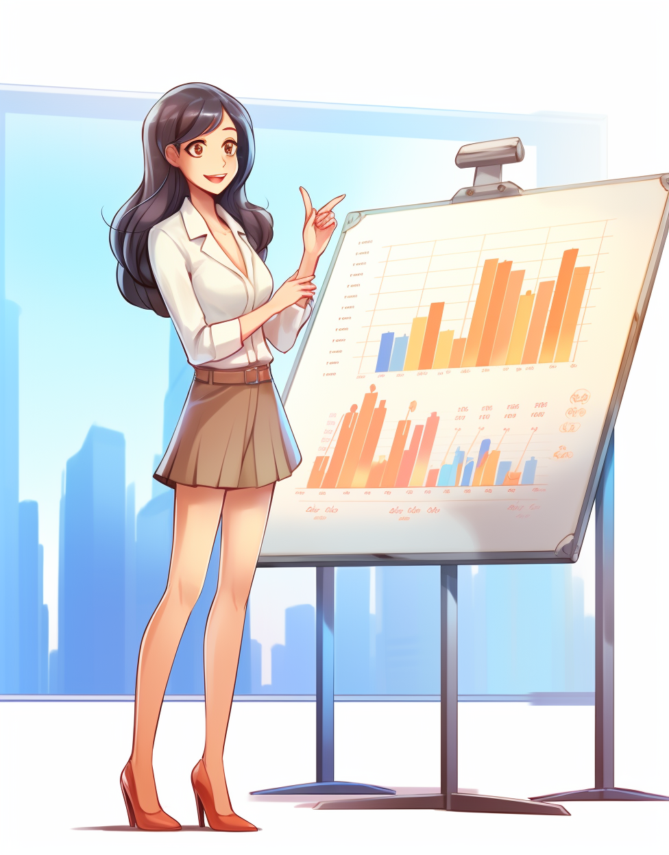 Asian Businesswoman Giving Presentation in Meeting