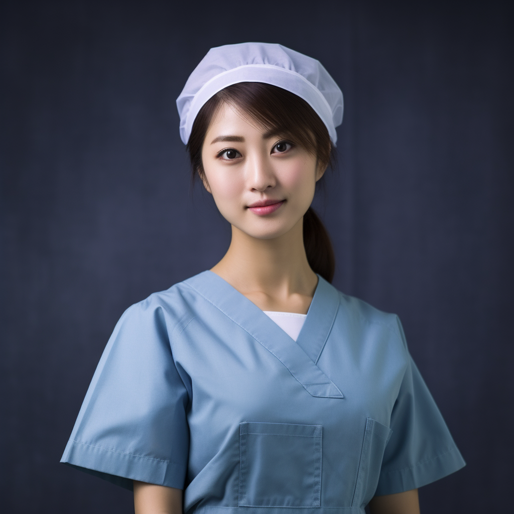 Beautiful Japanese woman in nurse uniform