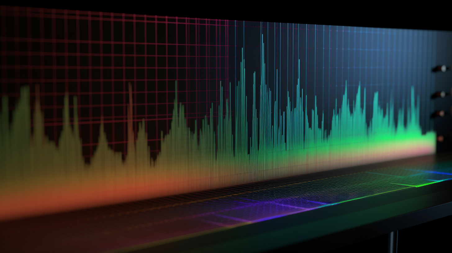 Audio Spectrogram on Angled Computer Screen