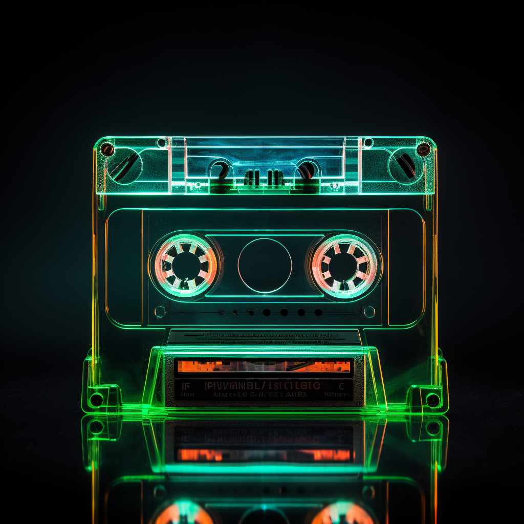 Non-playable Audio Cassette in Neon Green