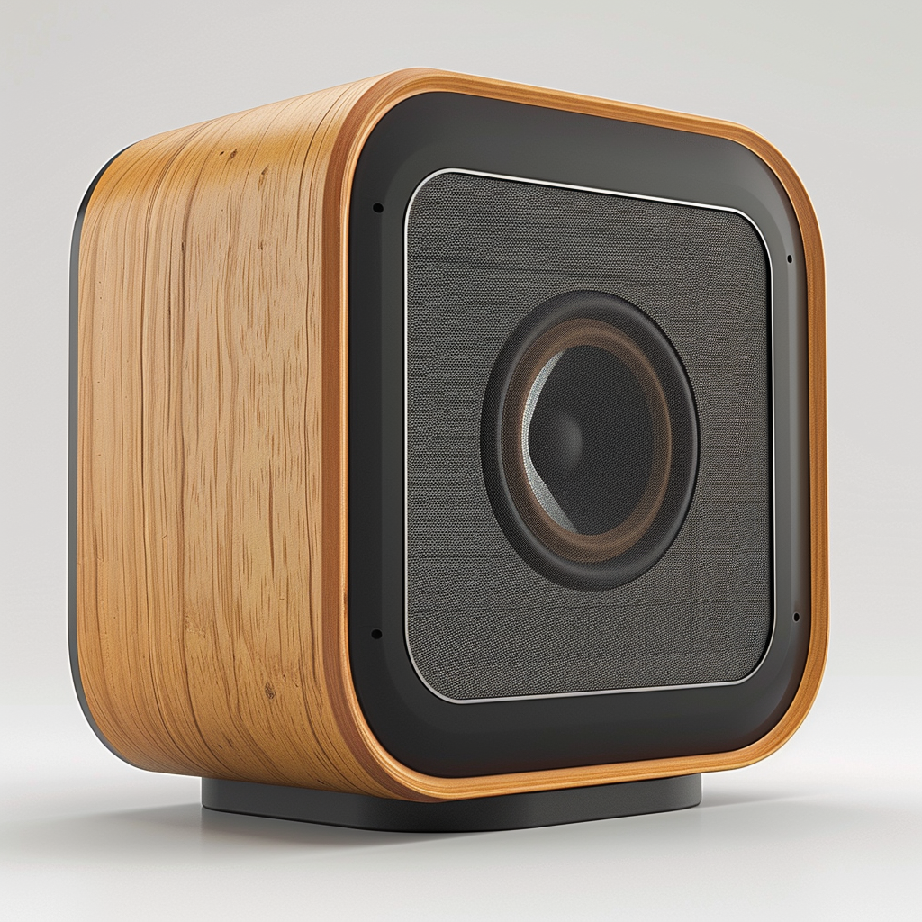 Wooden matte aluminum audio monitor