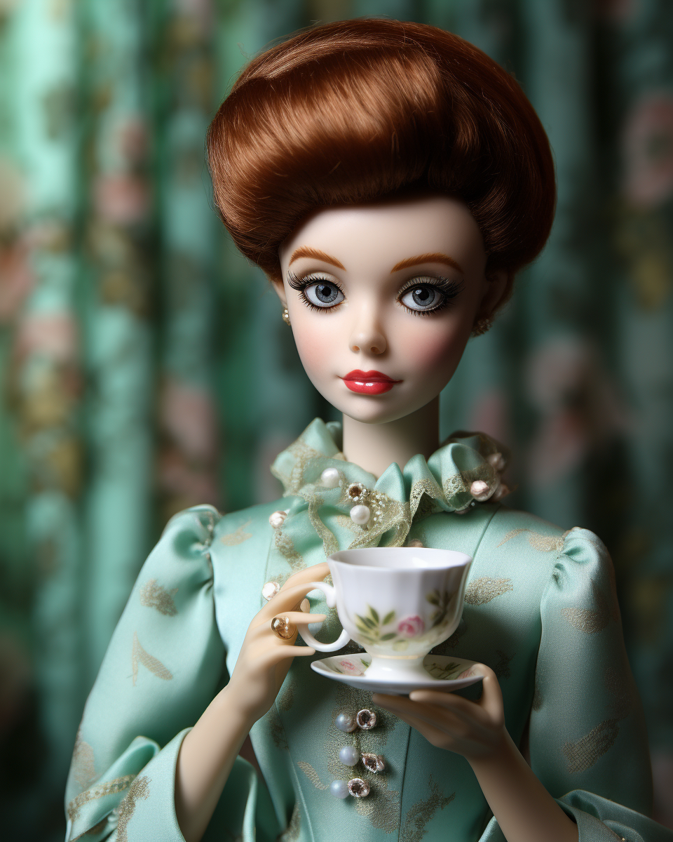 Audrey Hepburn Doll with Tea