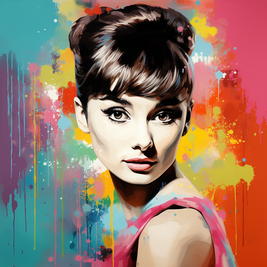 Iconic Audrey Hepburn in Pop Art Style