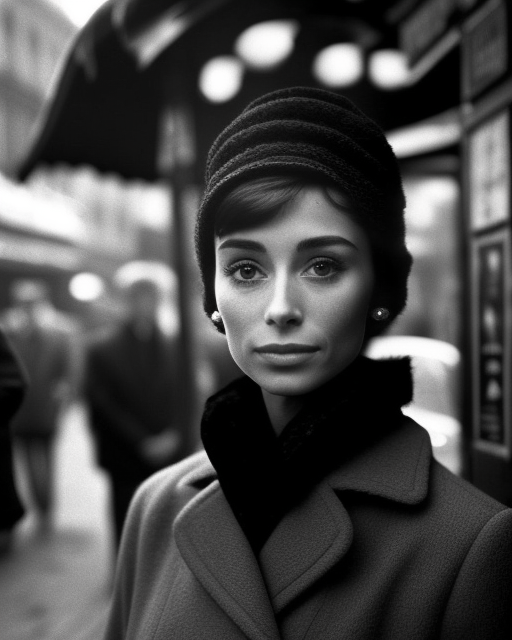 Audrey Hepburn posing in Paris