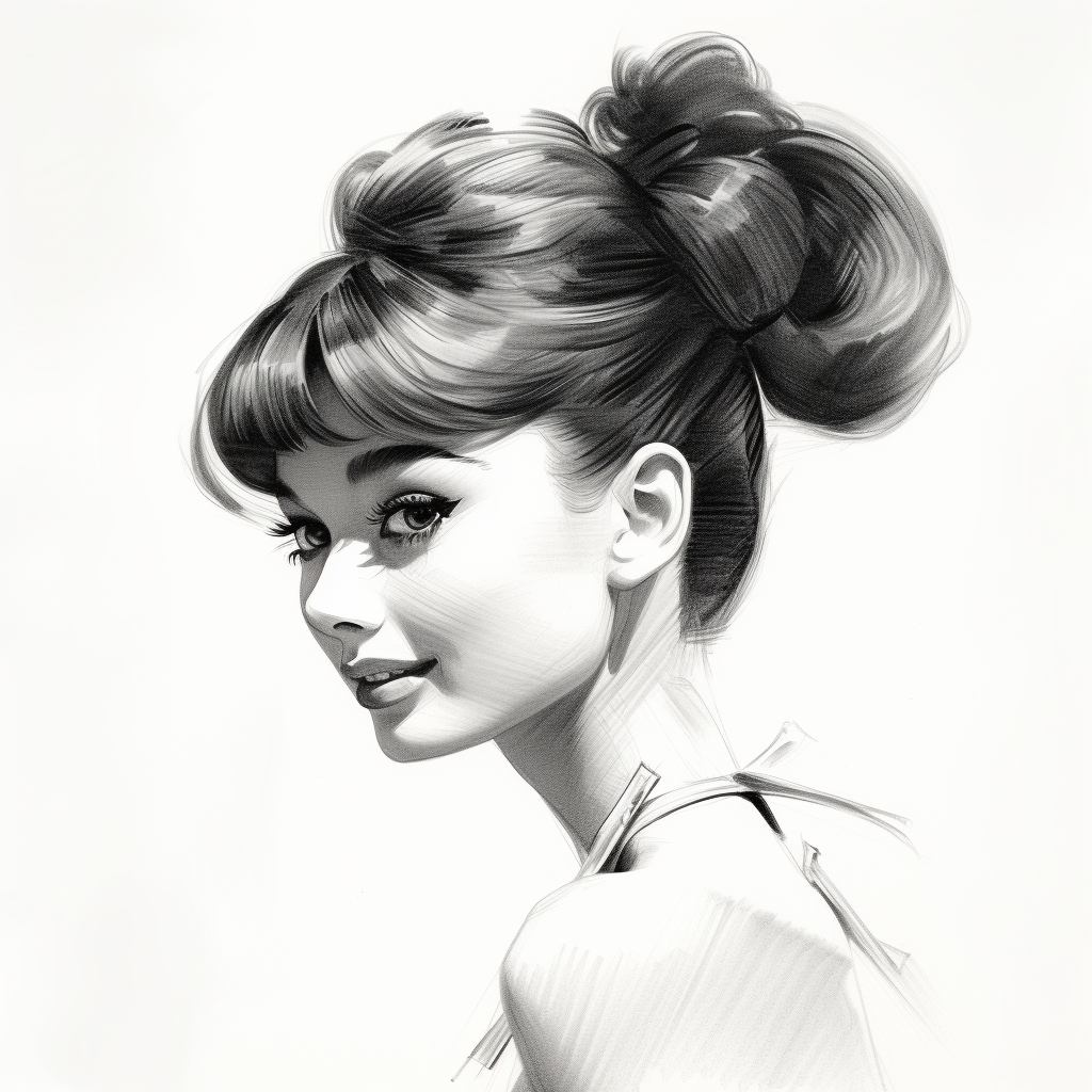 Audrey Hepburn sketch pencil art portrait