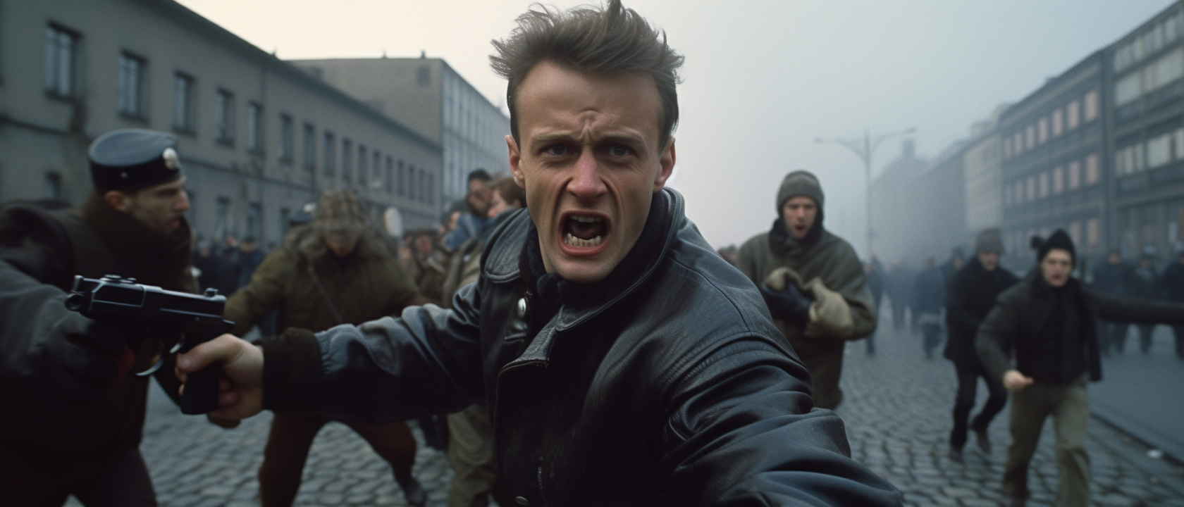 August Diehl shooting at Berlin Wall