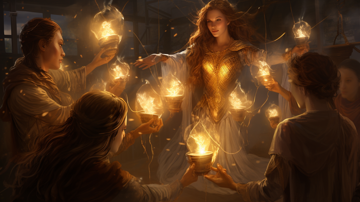 Aulë crafting powerful lamps