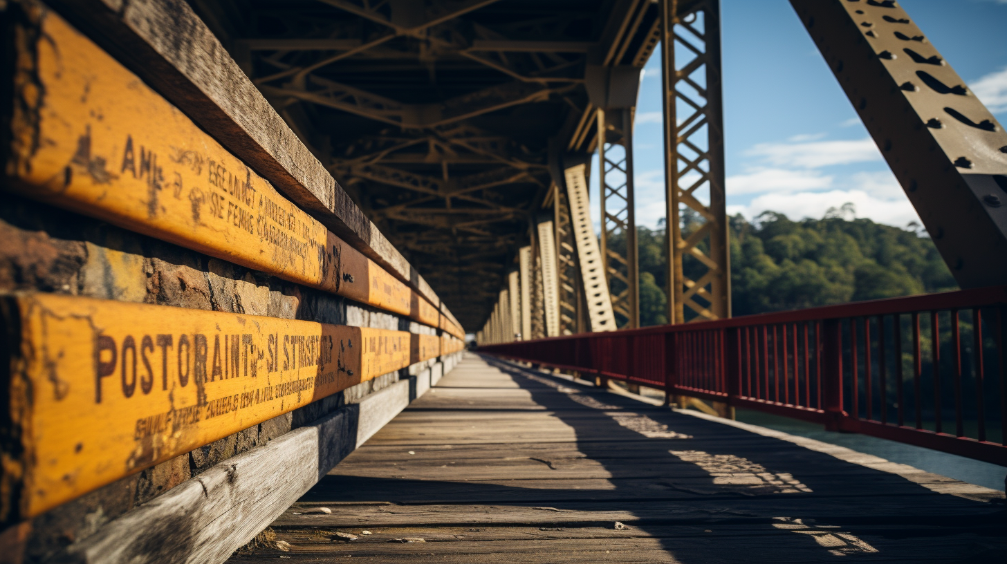 Handmade sign under Australian bridge