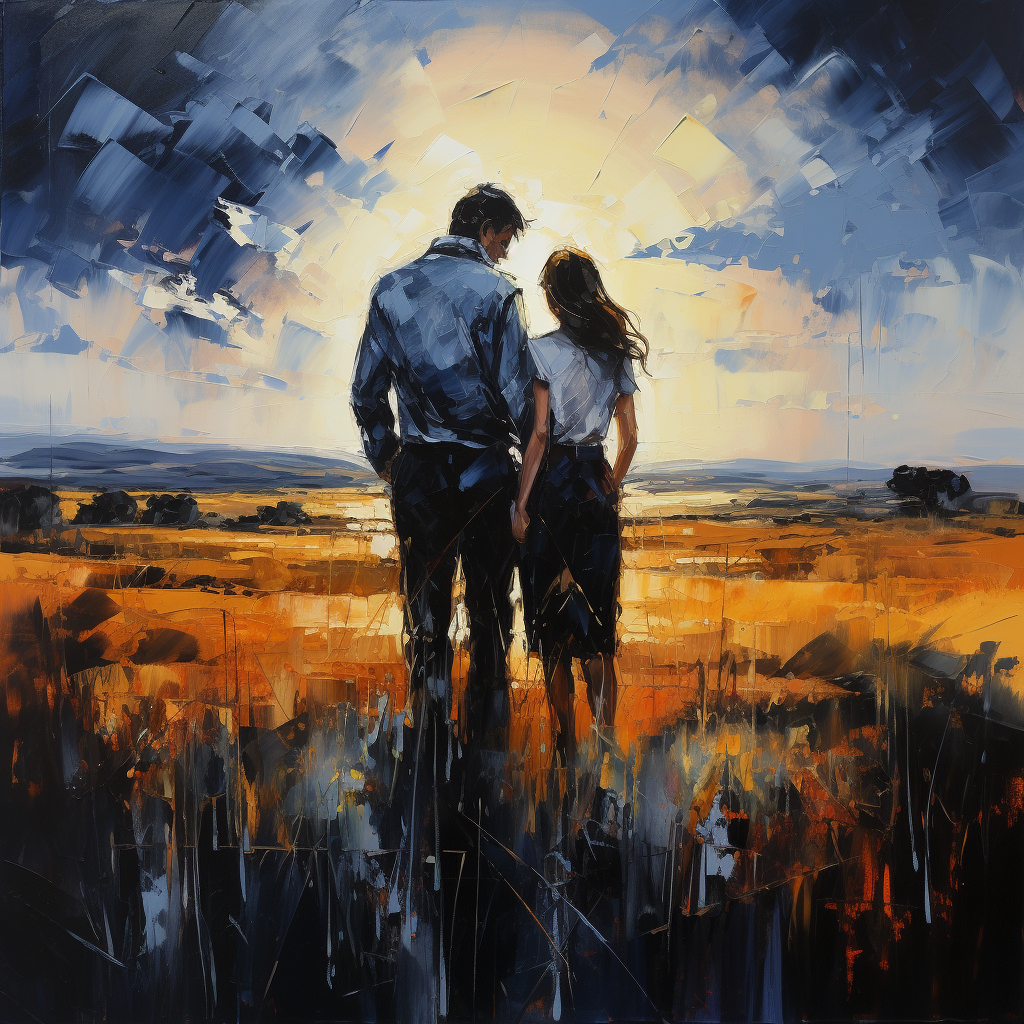 Loving couple in Australian landscape