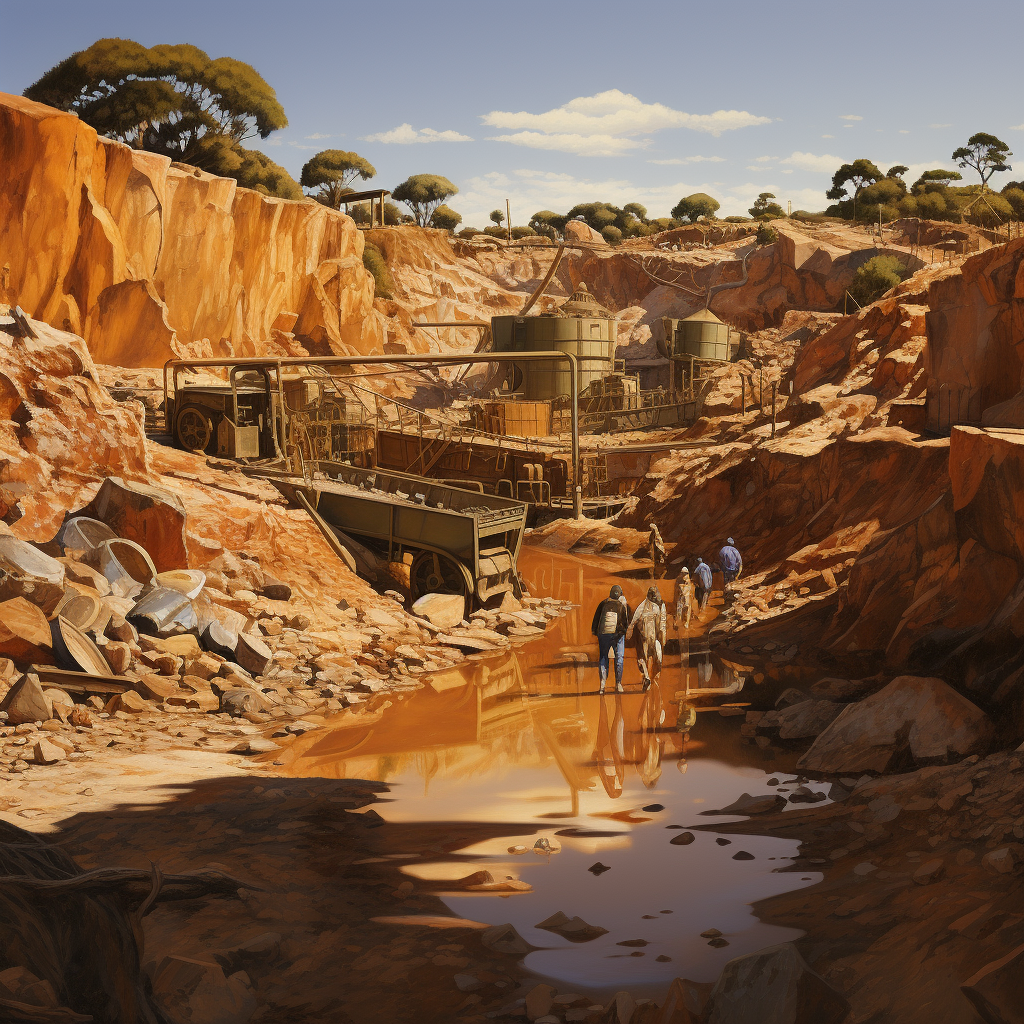 A breathtaking view of the Australian gold mine sunset