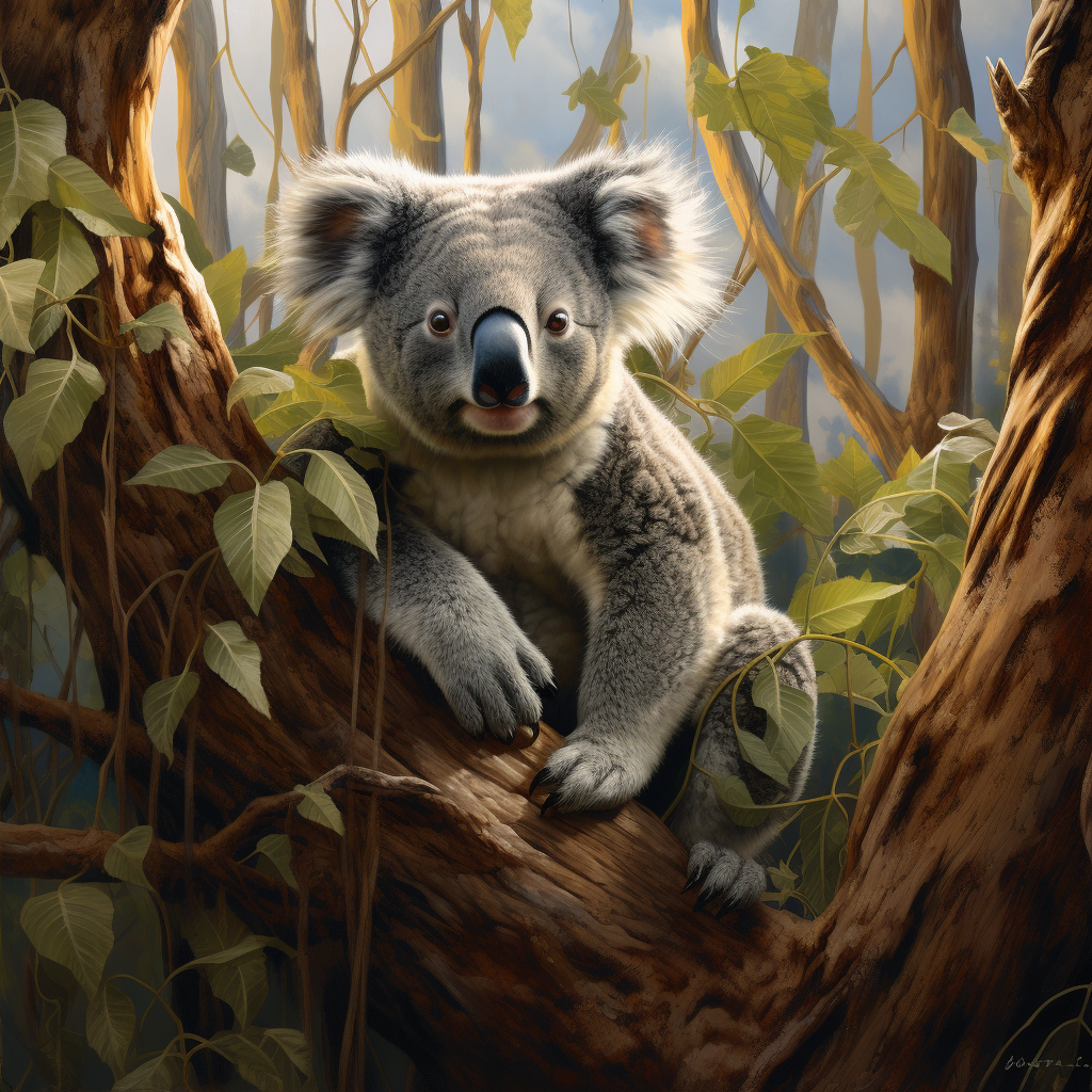 Adorable Australian koala in the wild