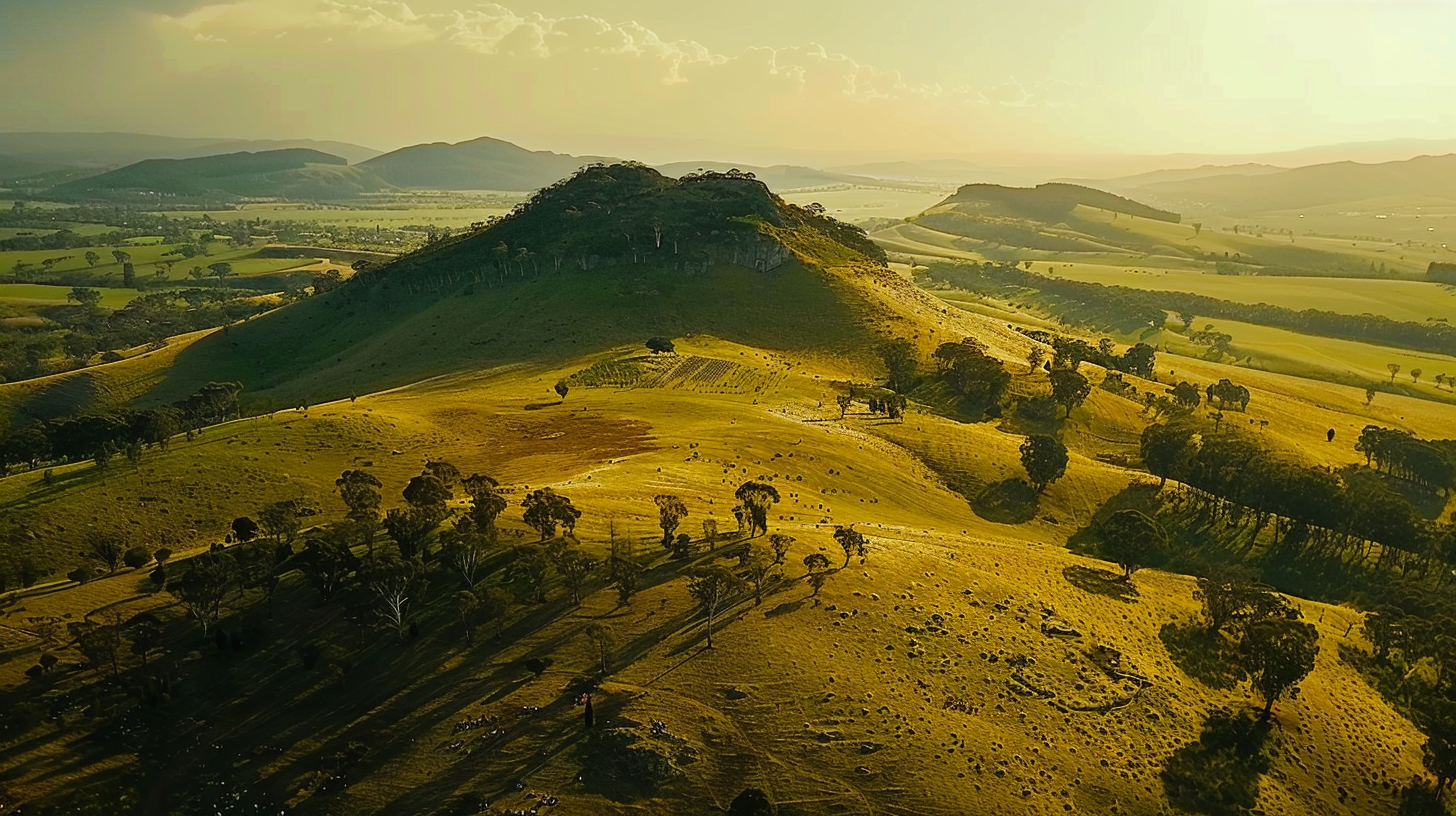 Australian mountain surrounded by crowd