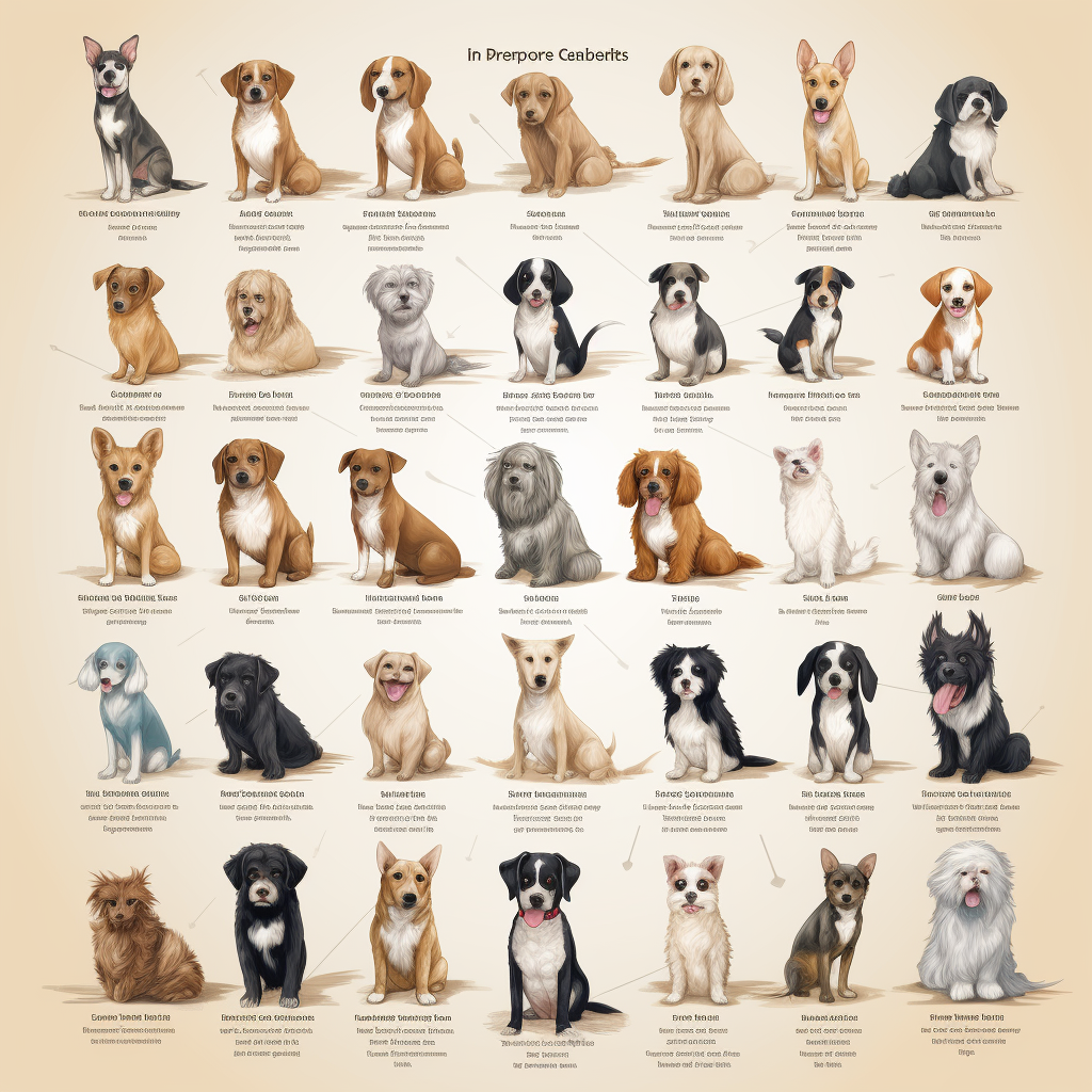 Australian Popular Dog Breeds Chart Illustration