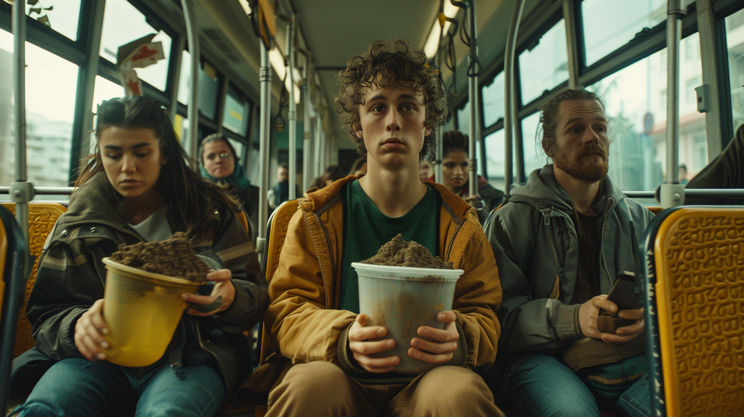 Diverse people on Australian bus