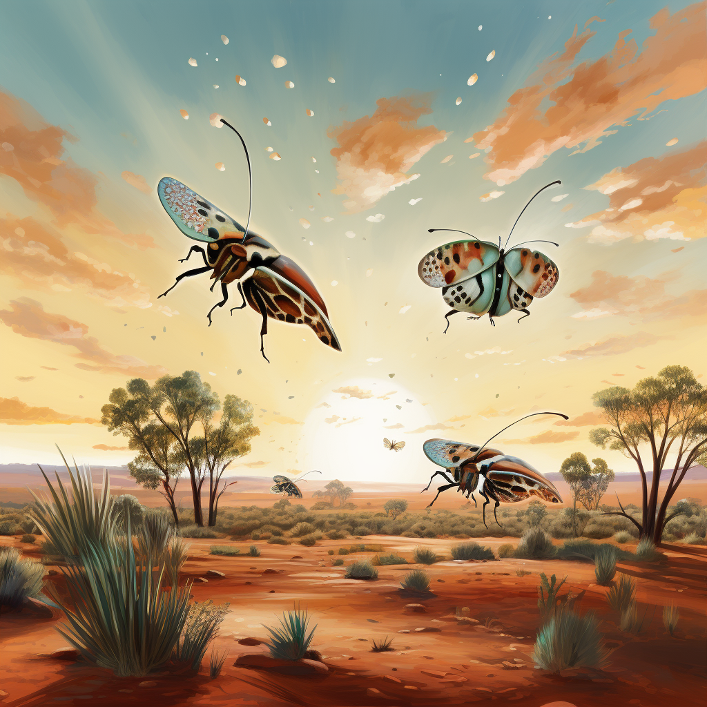 Scarab Beetle and Moth in the Outback