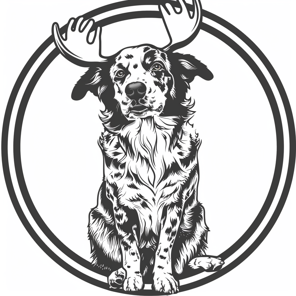 Australian Shepherd Dog Antlers Logo