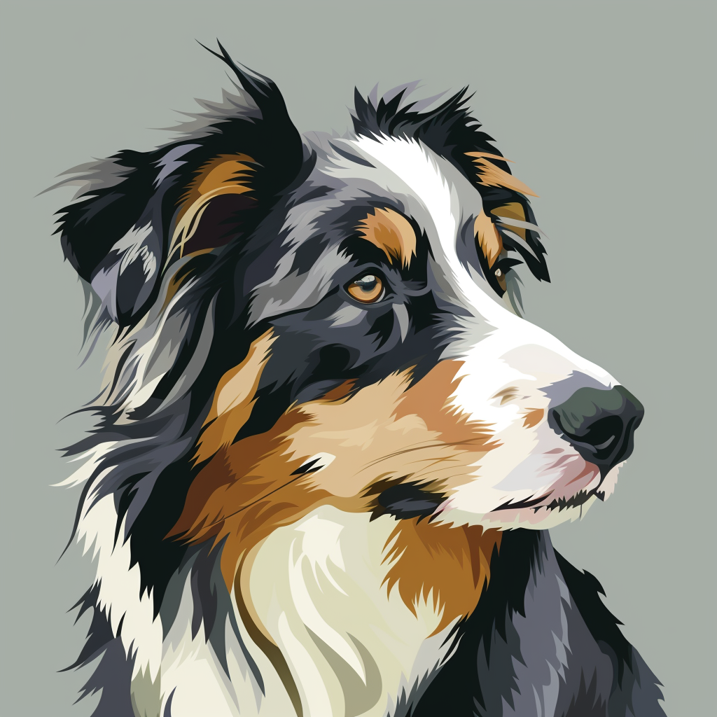 Australian Shepherd Vector Head Minimalism