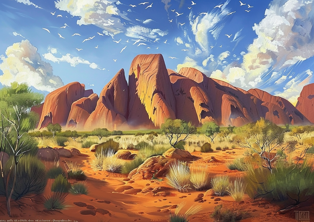 Australian Uluru Kata Tjuta Painting