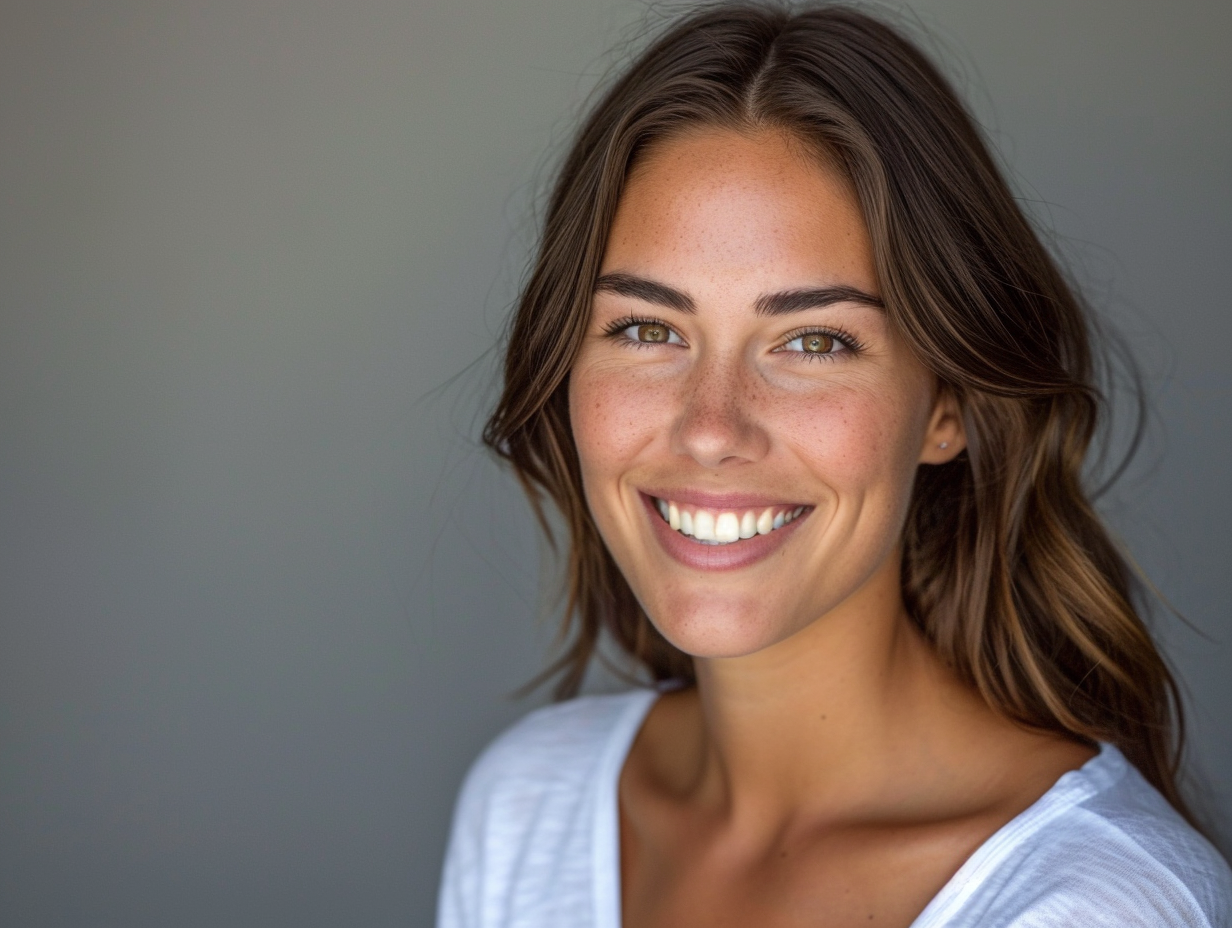 Australian Female Professional Brown Hair Great Smile