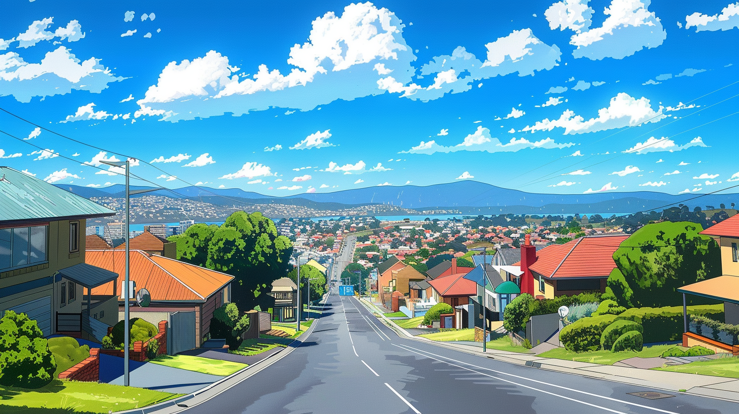 Cartoon Illustration Australian Neighbourhood