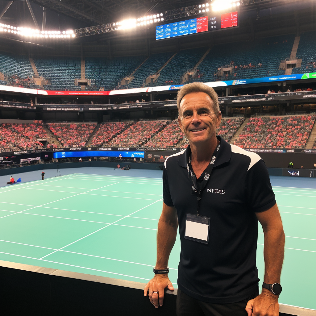 Older white man at Australian Open