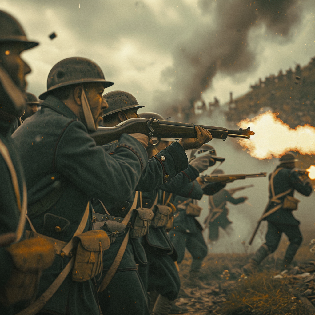 Austrian soldiers firing on comrades