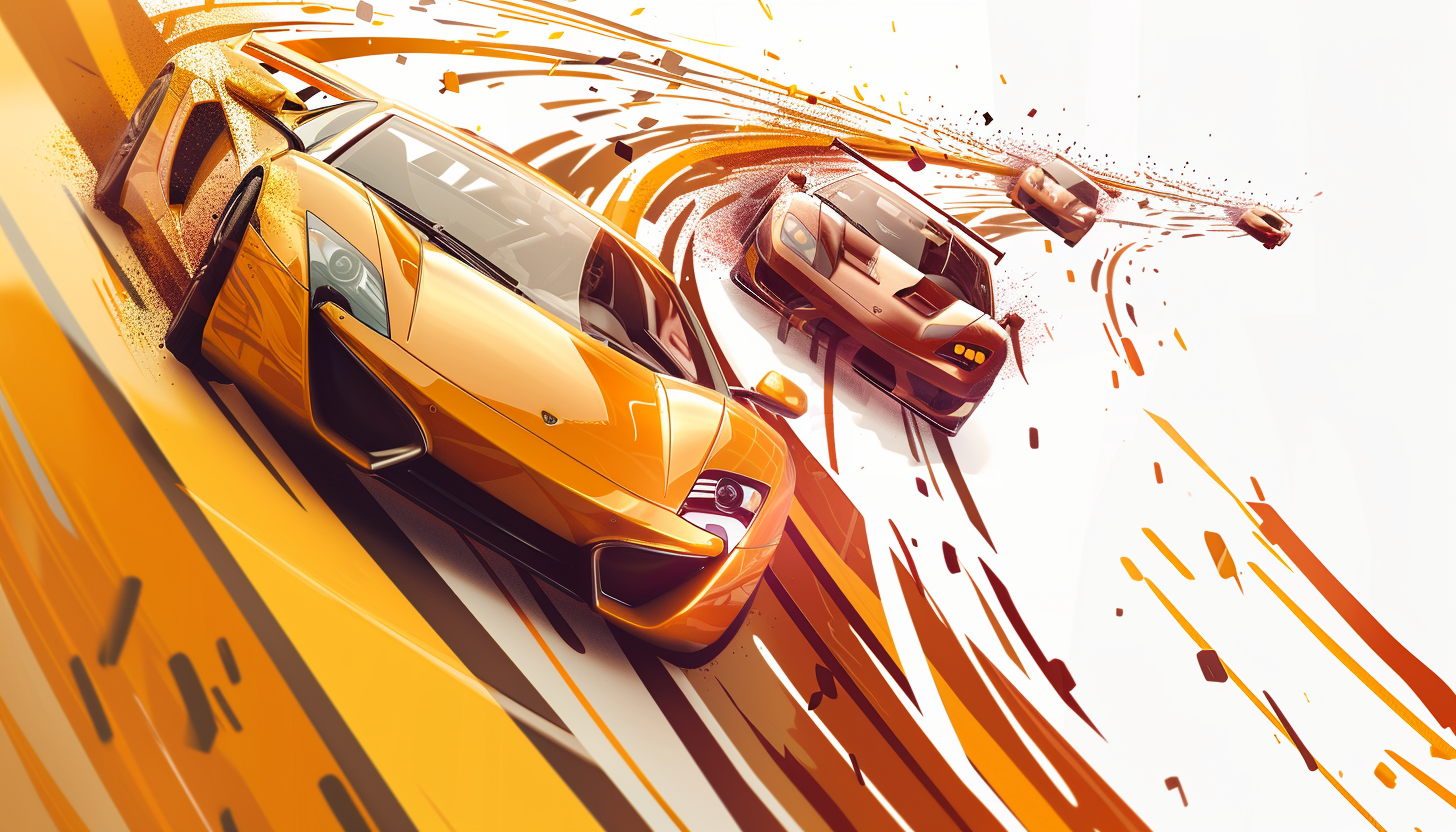 Luxury Cars Graphics Orange Background