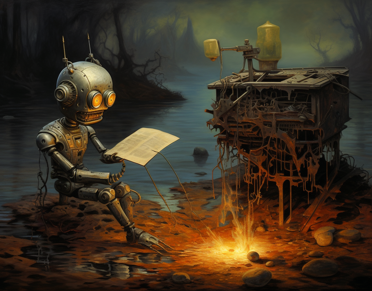 Automaton Robot Copy Lazer Fantasy Illustration