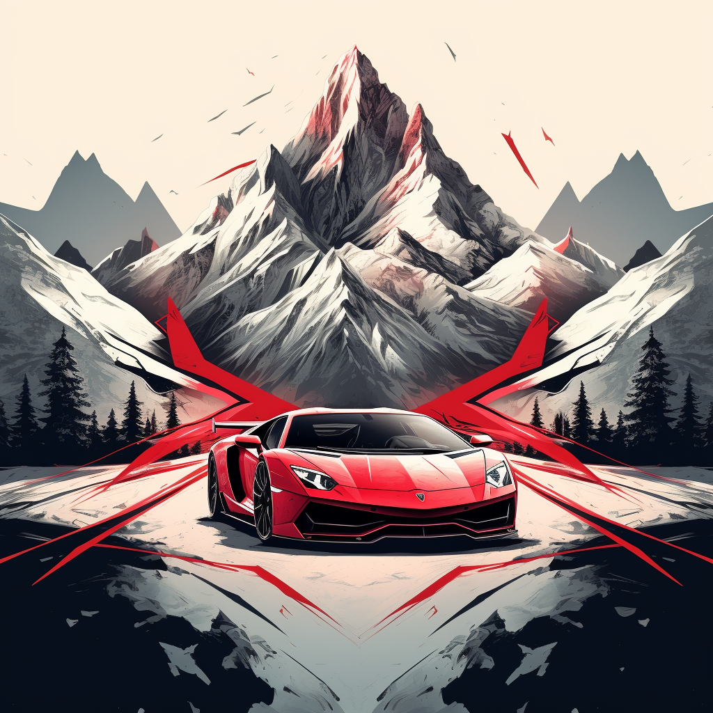 Automotive website hero section with mountains