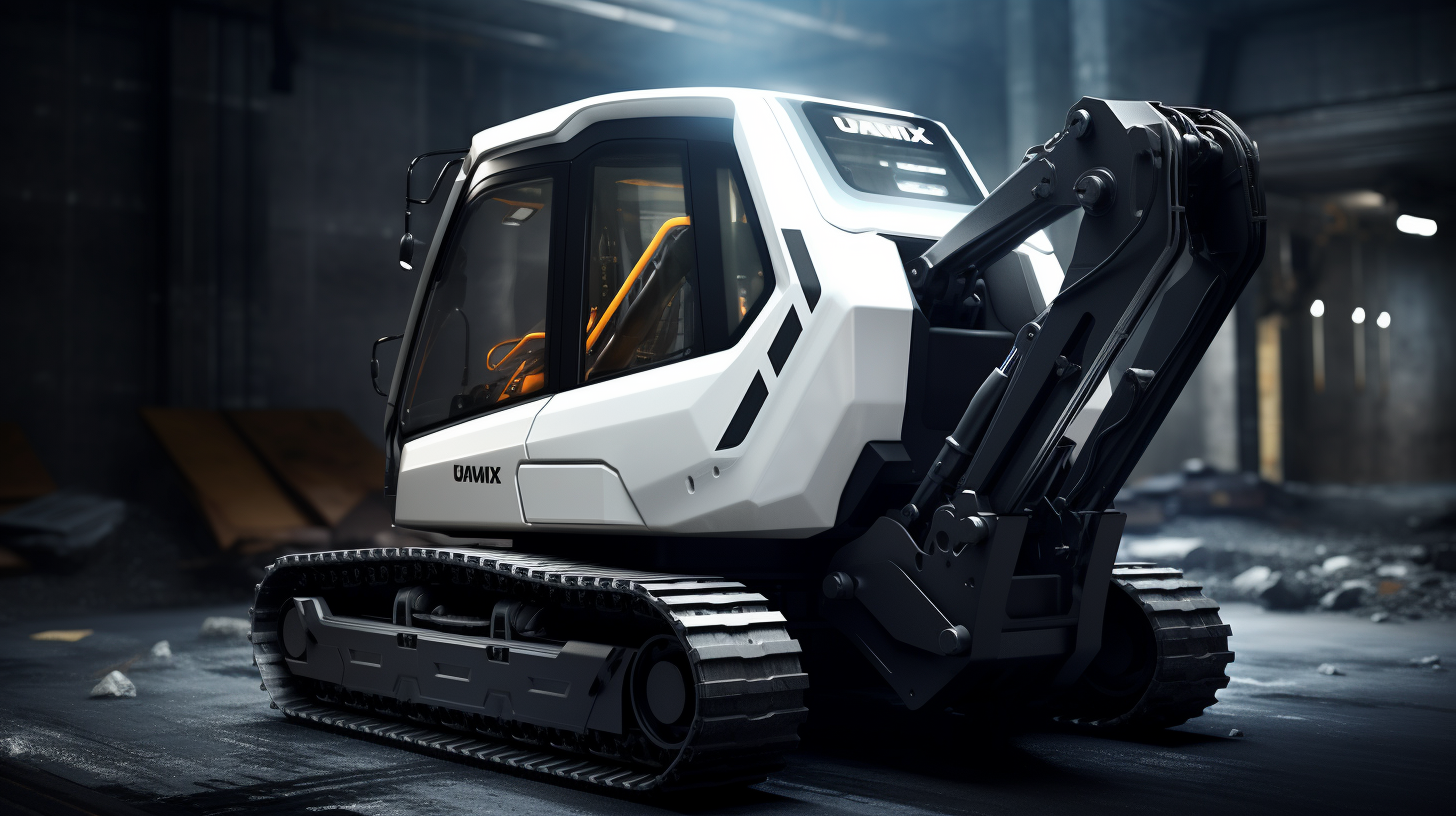 Autonomous excavator with bionic shovel in city roadworks