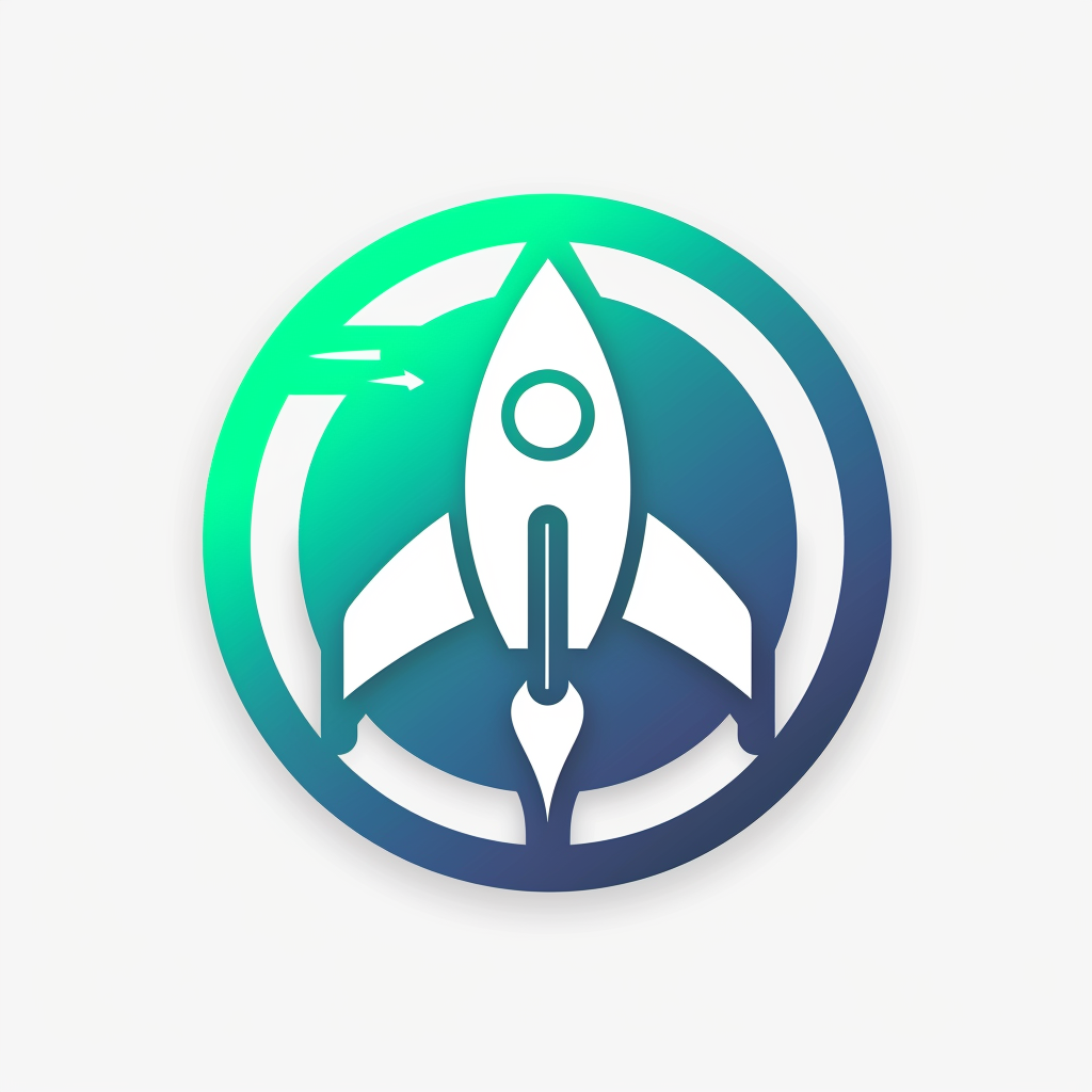 sleek modern spaceship arrow logo