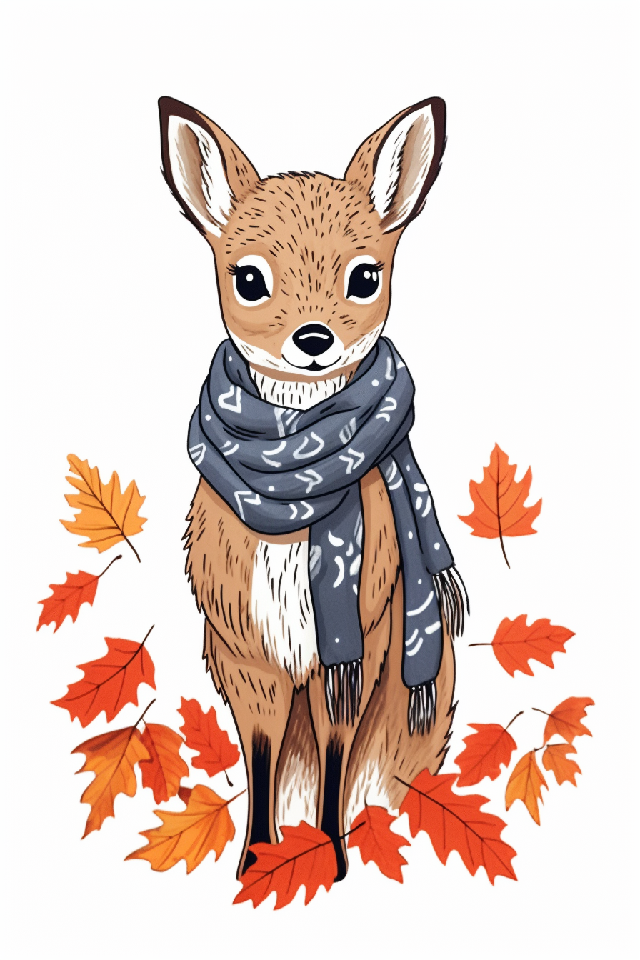 Studio Ghibli Style Deer in Autumn